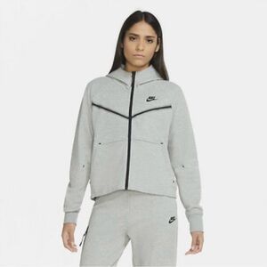 Nike Women's Light Gray Full-Zip Hoodie